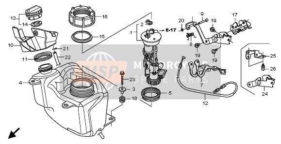 Honda FES125A 2007 Depósito de combustible para un 2007 Honda FES125A